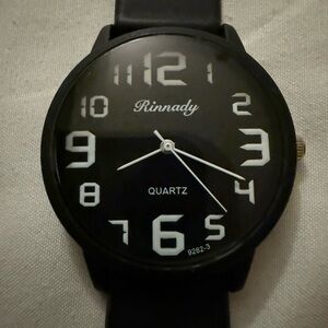 Rinnady Black Quartz Men's Watch